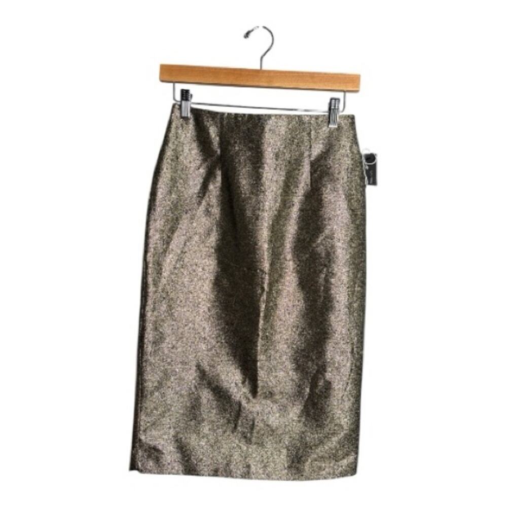 Worthington Gold Metallic Pencil Skirt 4